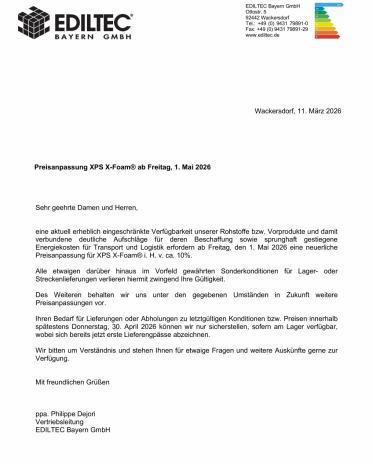 Preisanpassung 2026